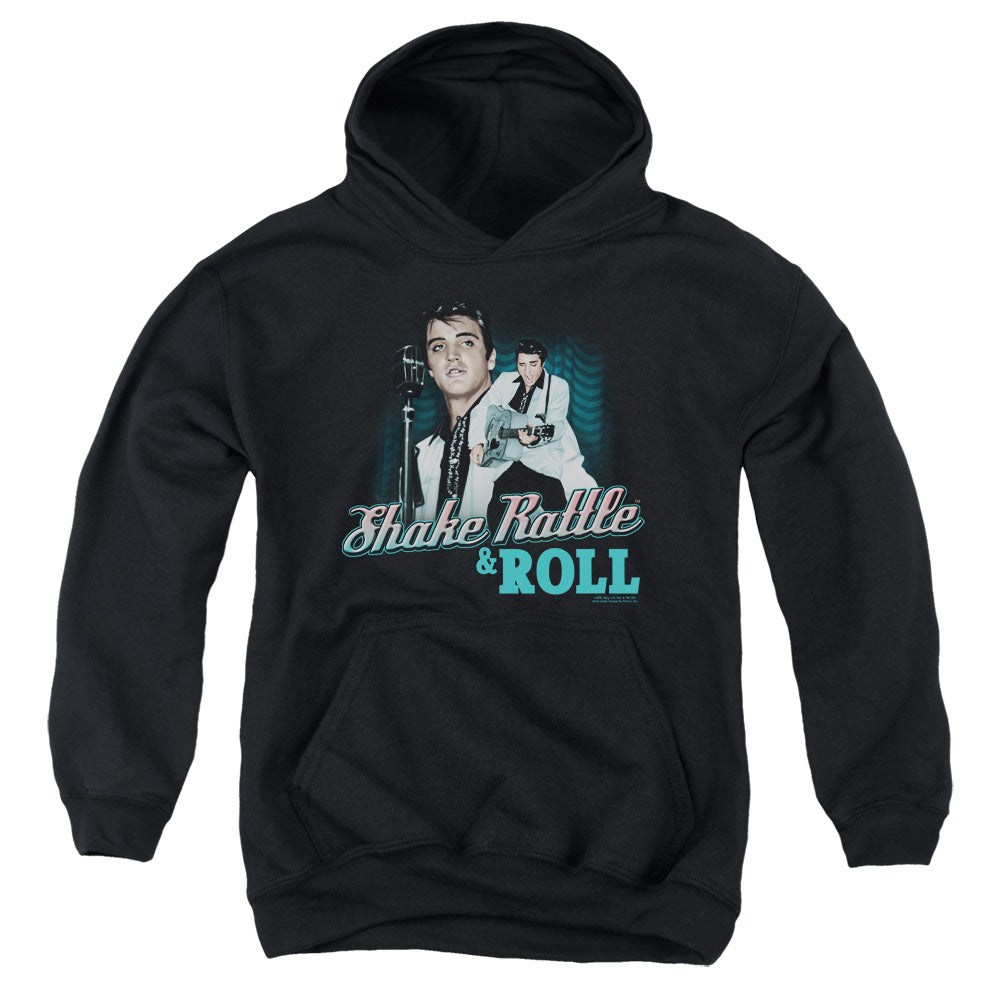 Elvis Presley Shake Rattle & Roll Kids Youth Hoodie Black