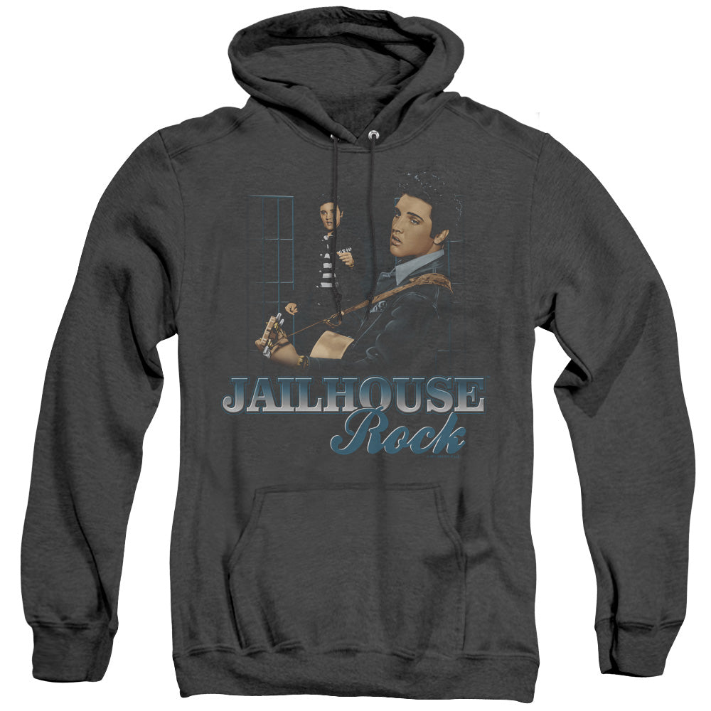 Elvis Presley Jailhouse Rock Mens Heather Hoodie Black Officially Licensed