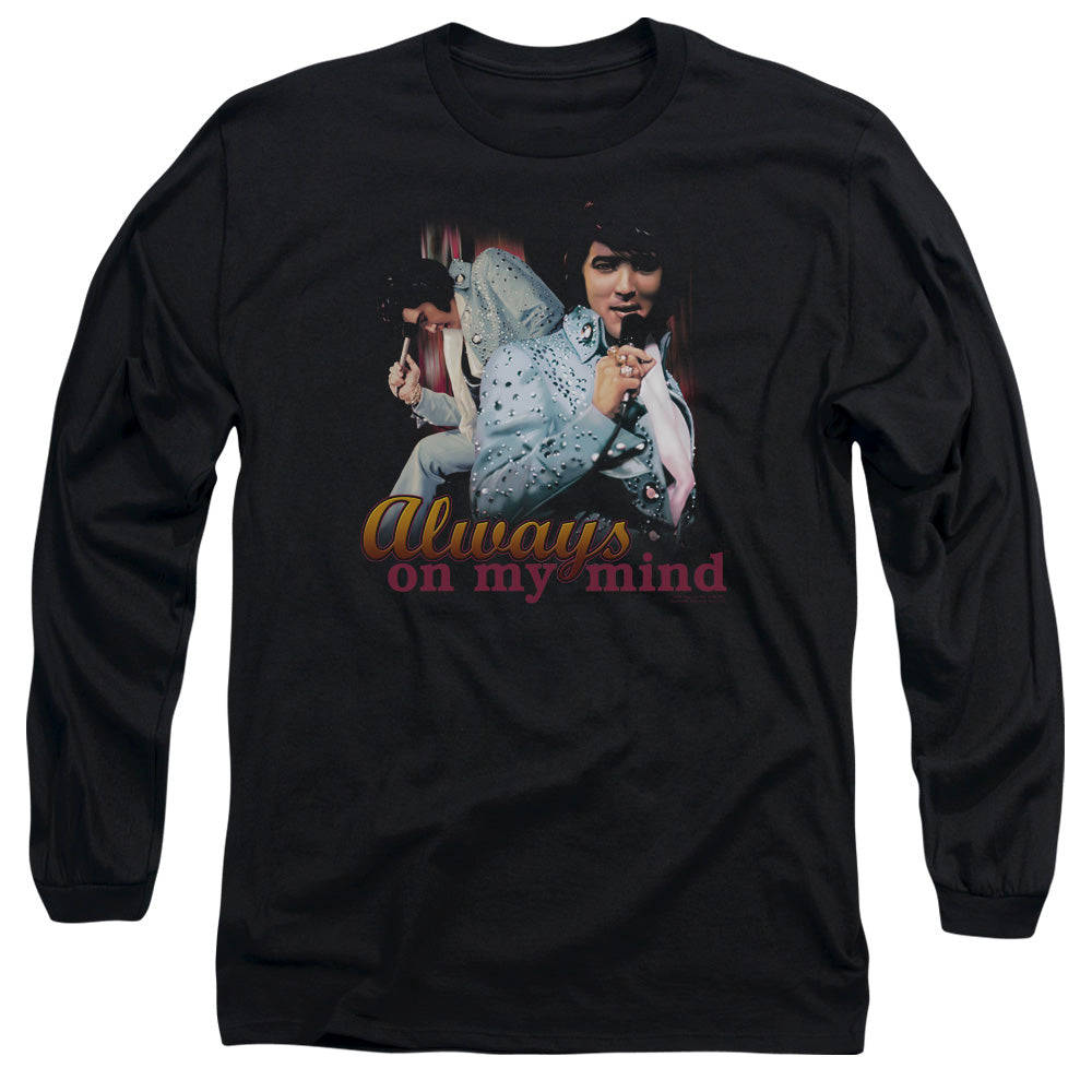 Elvis Presley Always on My Mind Mens Long Sleeve Shirt Black