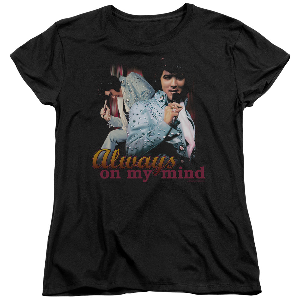 Elvis Presley Always on My Mind Womens T Shirt Black