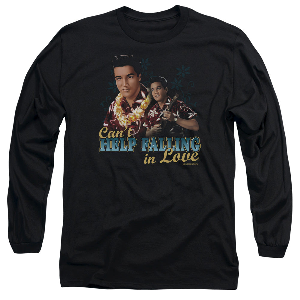 Elvis Presley Cant Help Falling Mens Long Sleeve Shirt Black