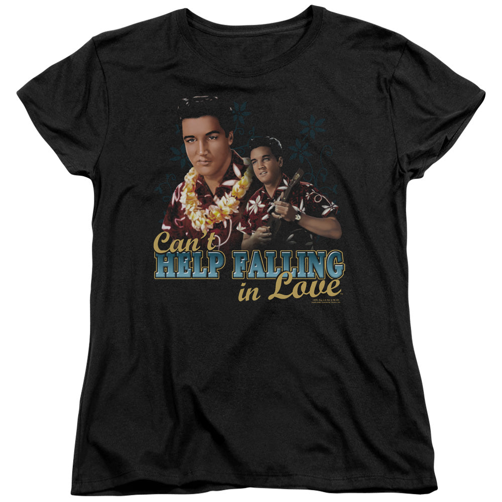 Elvis Presley Cant Help Falling Womens T Shirt Black