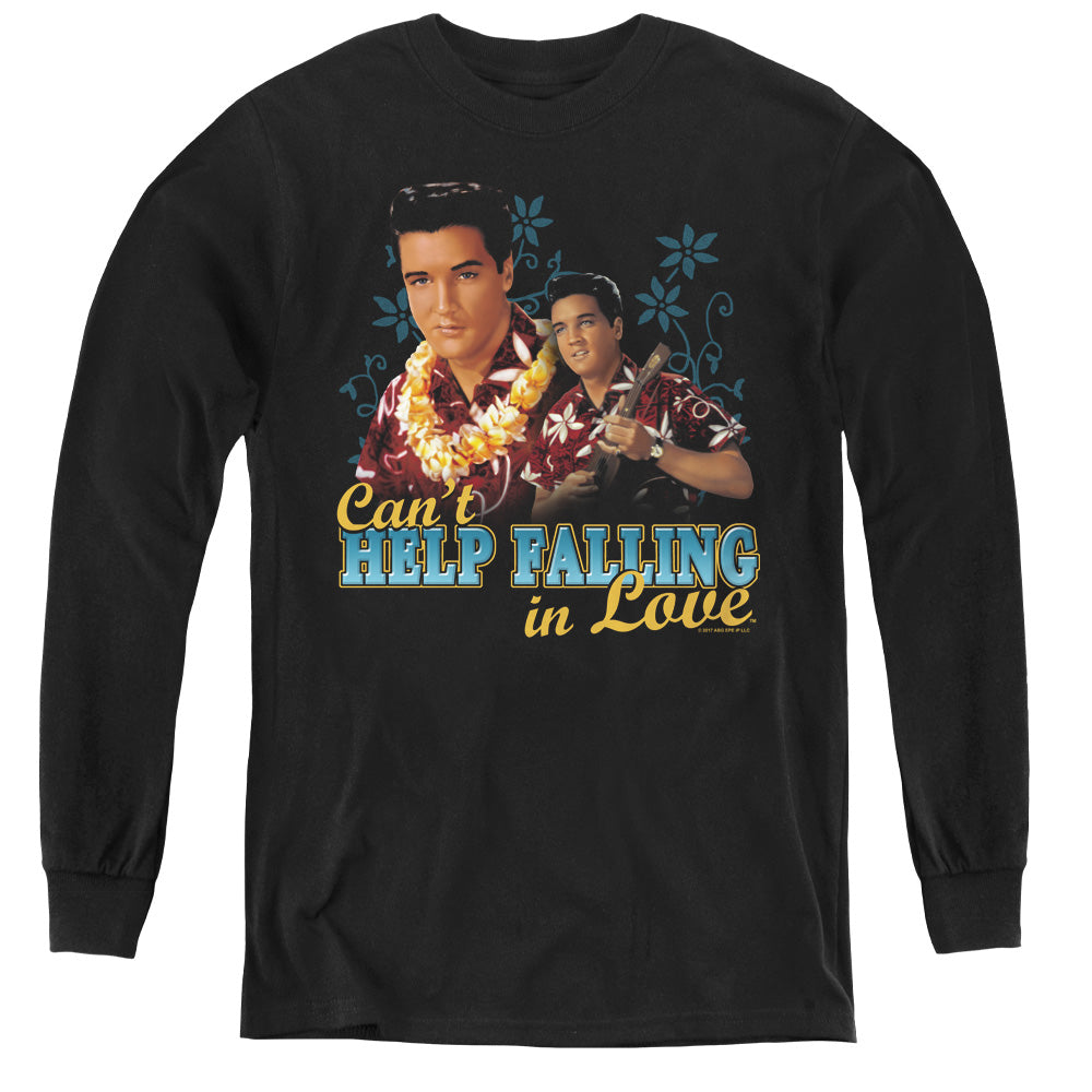 Elvis Presley Cant Help Falling Long Sleeve Kids Youth T Shirt Black