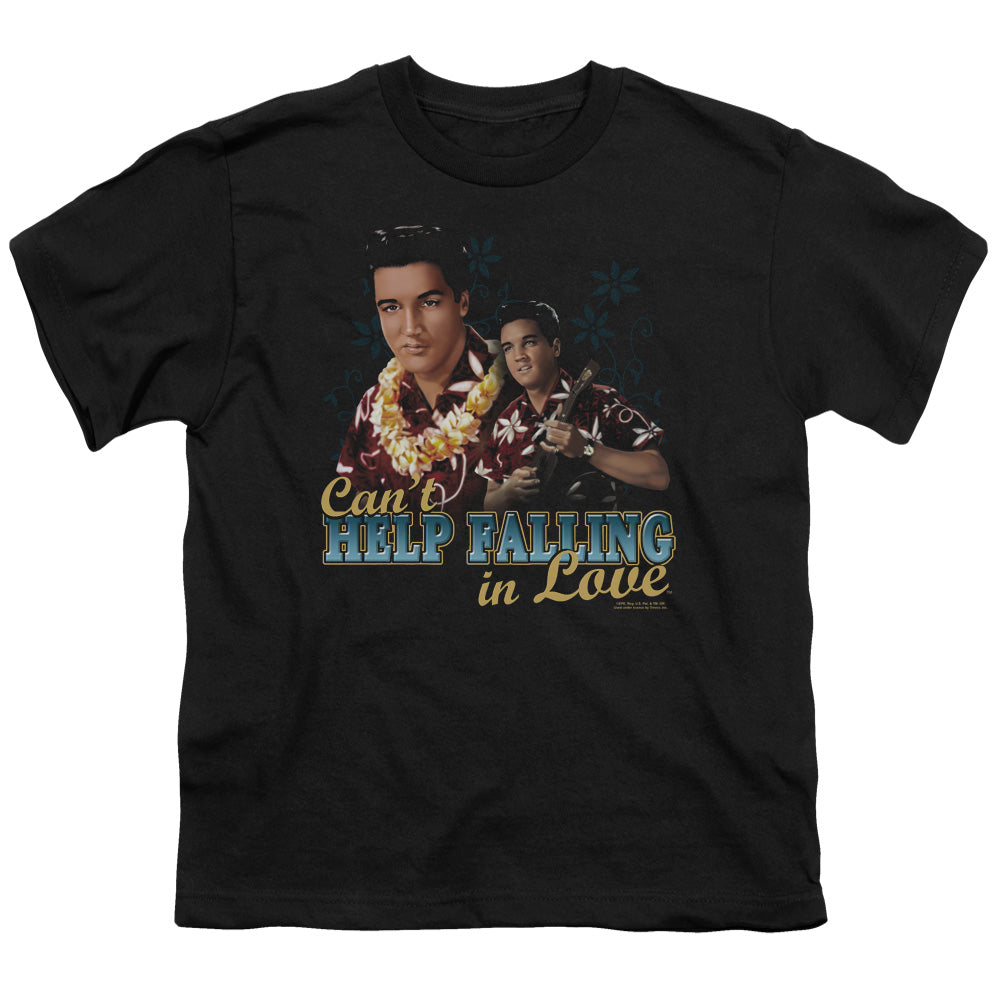 Elvis Presley Cant Help Falling Kids Youth T Shirt Black