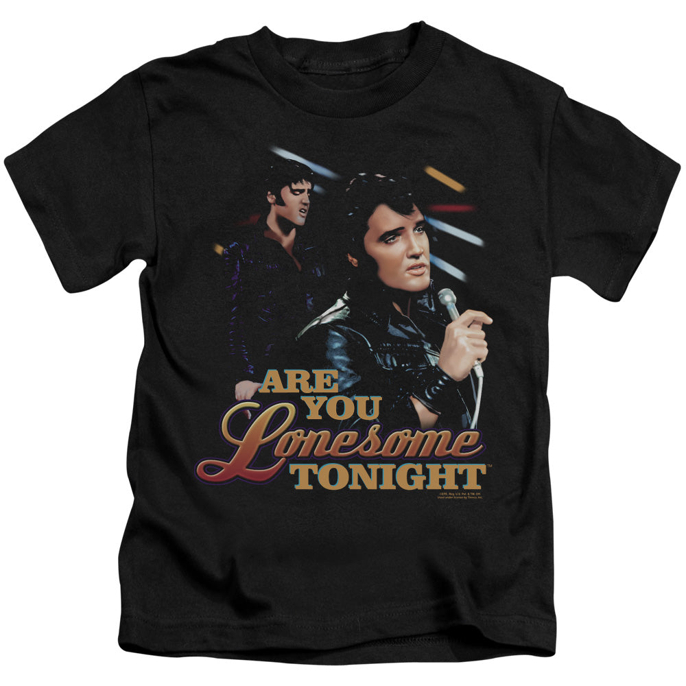 Elvis Presley Are You Lonesome Juvenile Kids Youth T Shirt Black 