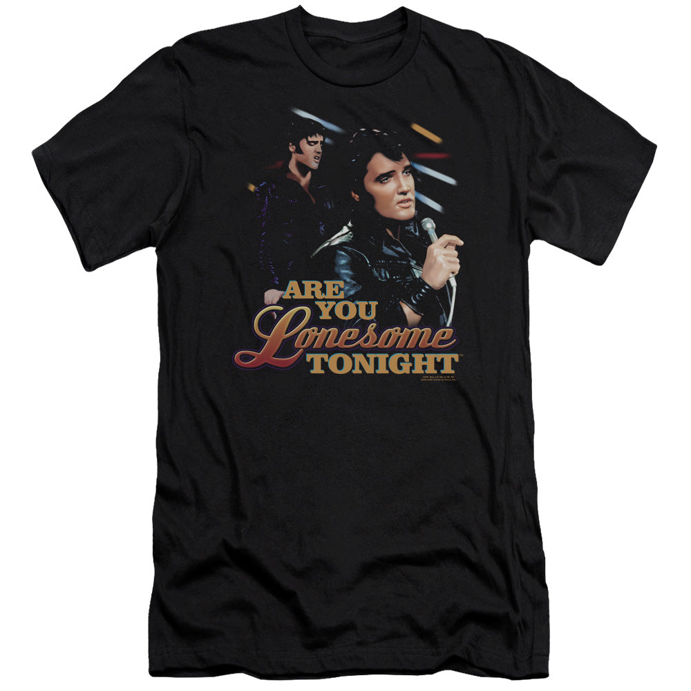 Elvis Presley Are You Lonesome Premium Bella Canvas Slim Fit Mens T Shirt Black