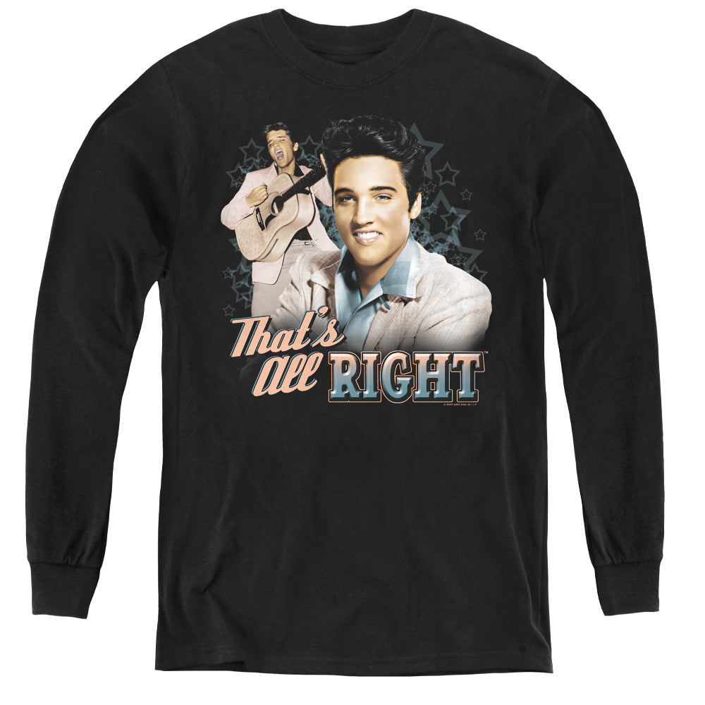 Elvis Presley Thats All Right Long Sleeve Kids Youth T Shirt Black