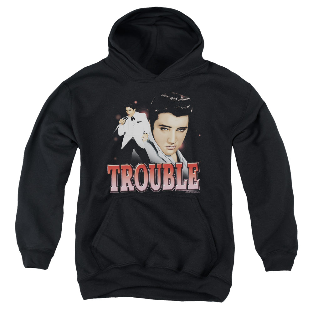 Elvis Presley Trouble Kids Youth Hoodie Black