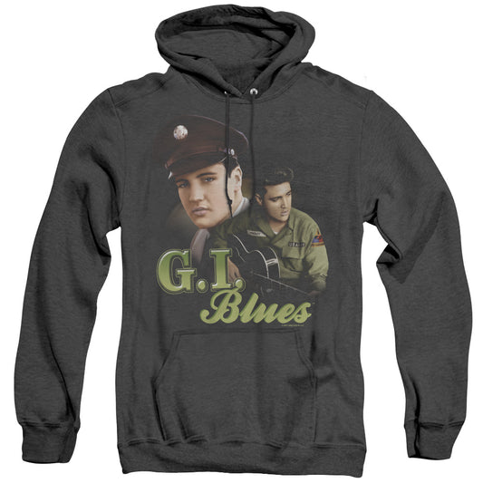 Elvis Presley G I Blues Mens Heather Hoodie Black Officially Licensed