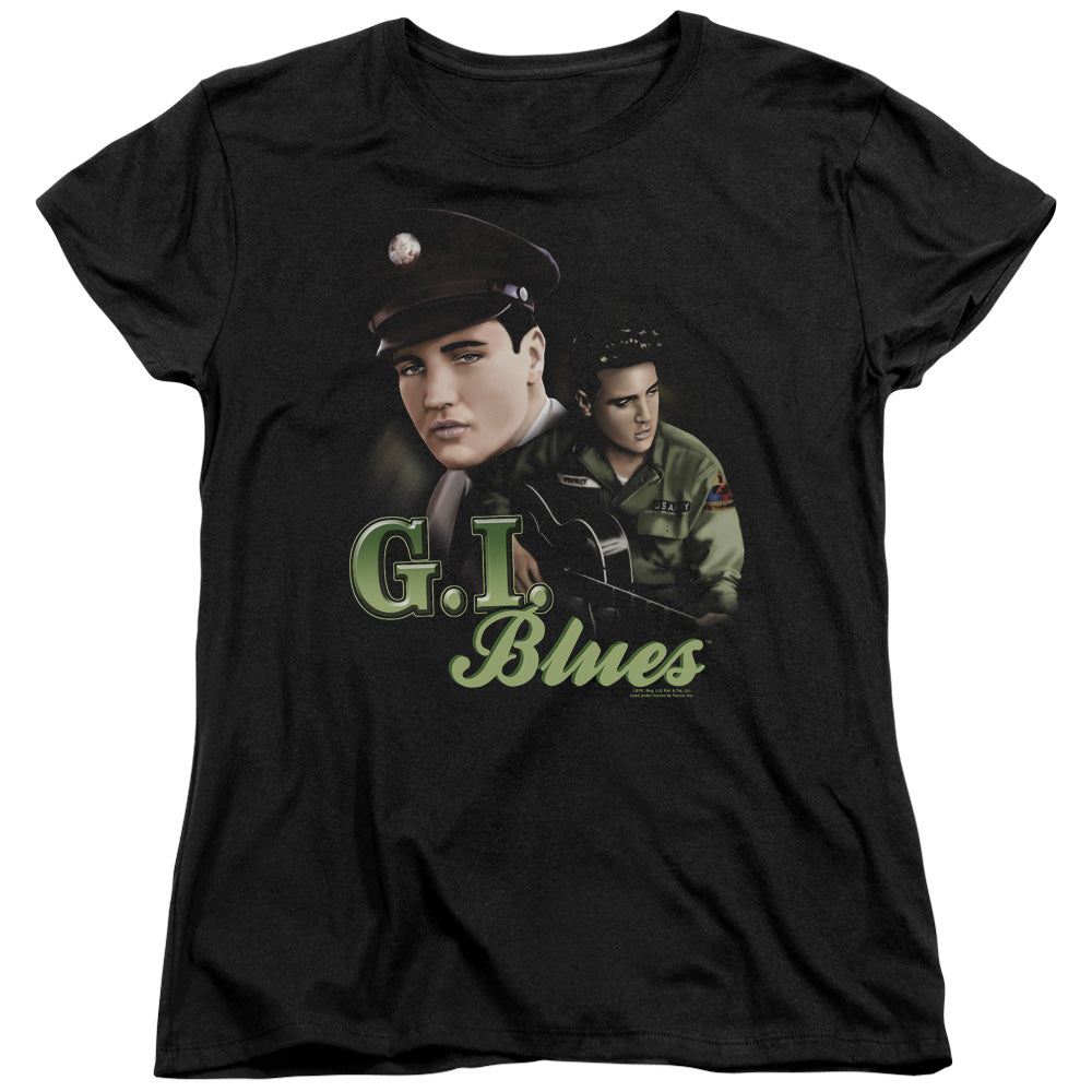 Elvis Presley G I Blues Womens T Shirt Black