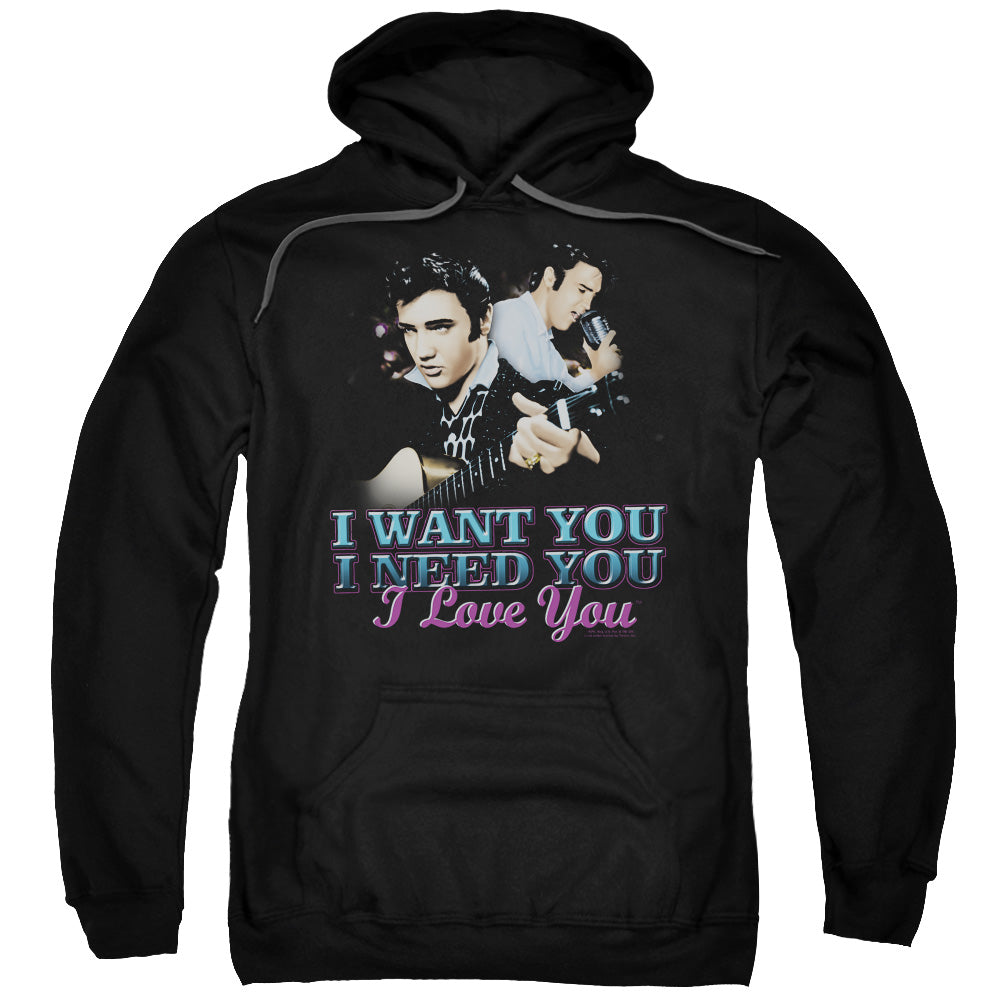 Elvis Presley I Want You Mens Hoodie Black