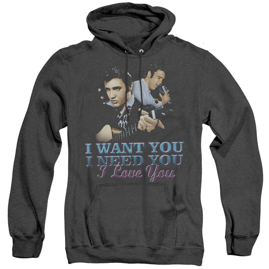 Elvis Presley I Want You Heather Mens Hoodie Black