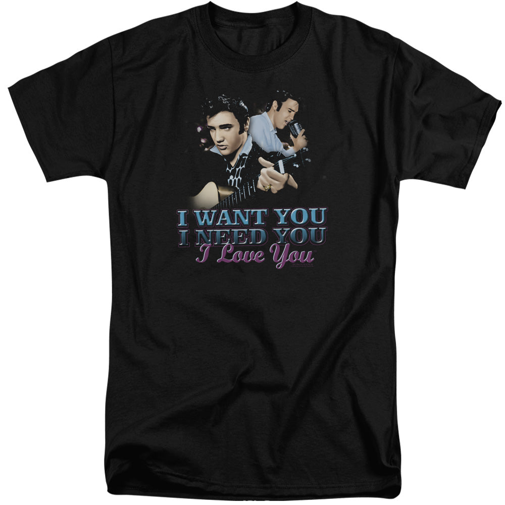 Elvis Presley I Want You Mens Tall T Shirt Black