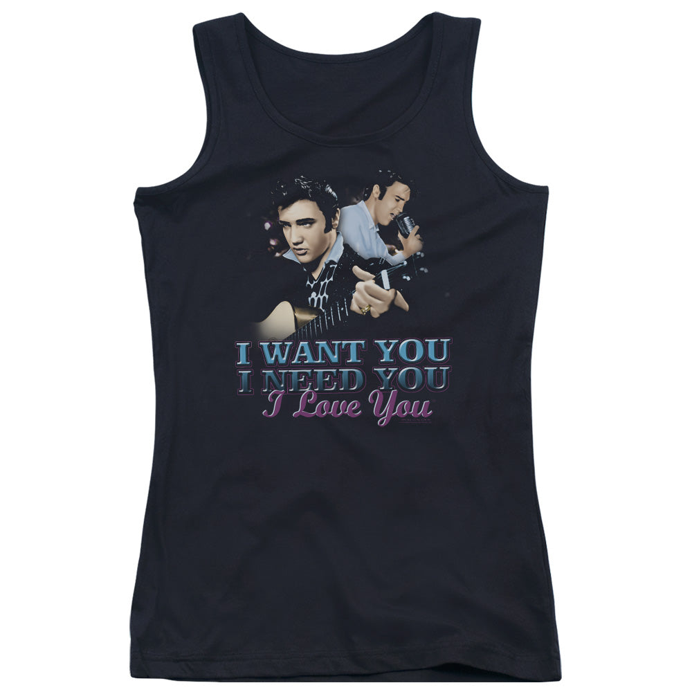 Elvis Presley I Want You Womens Tank Top Shirt Black