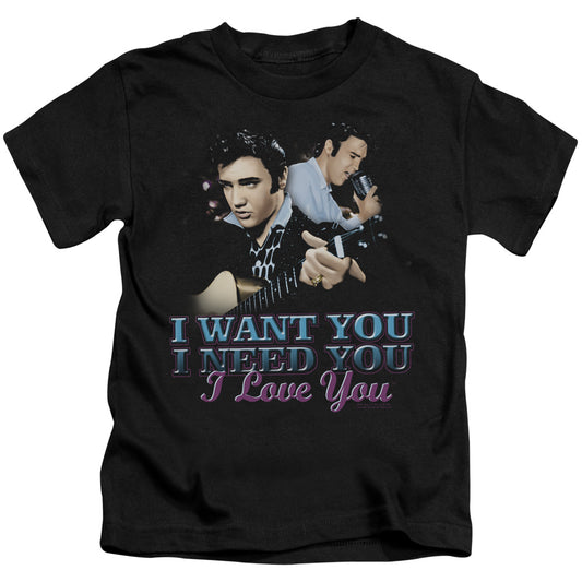 Elvis Presley I Want You Juvenile Kids Youth T Shirt Black 