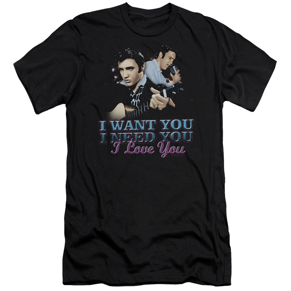 Elvis Presley I Want You Premium Bella Canvas Slim Fit Mens T Shirt Black