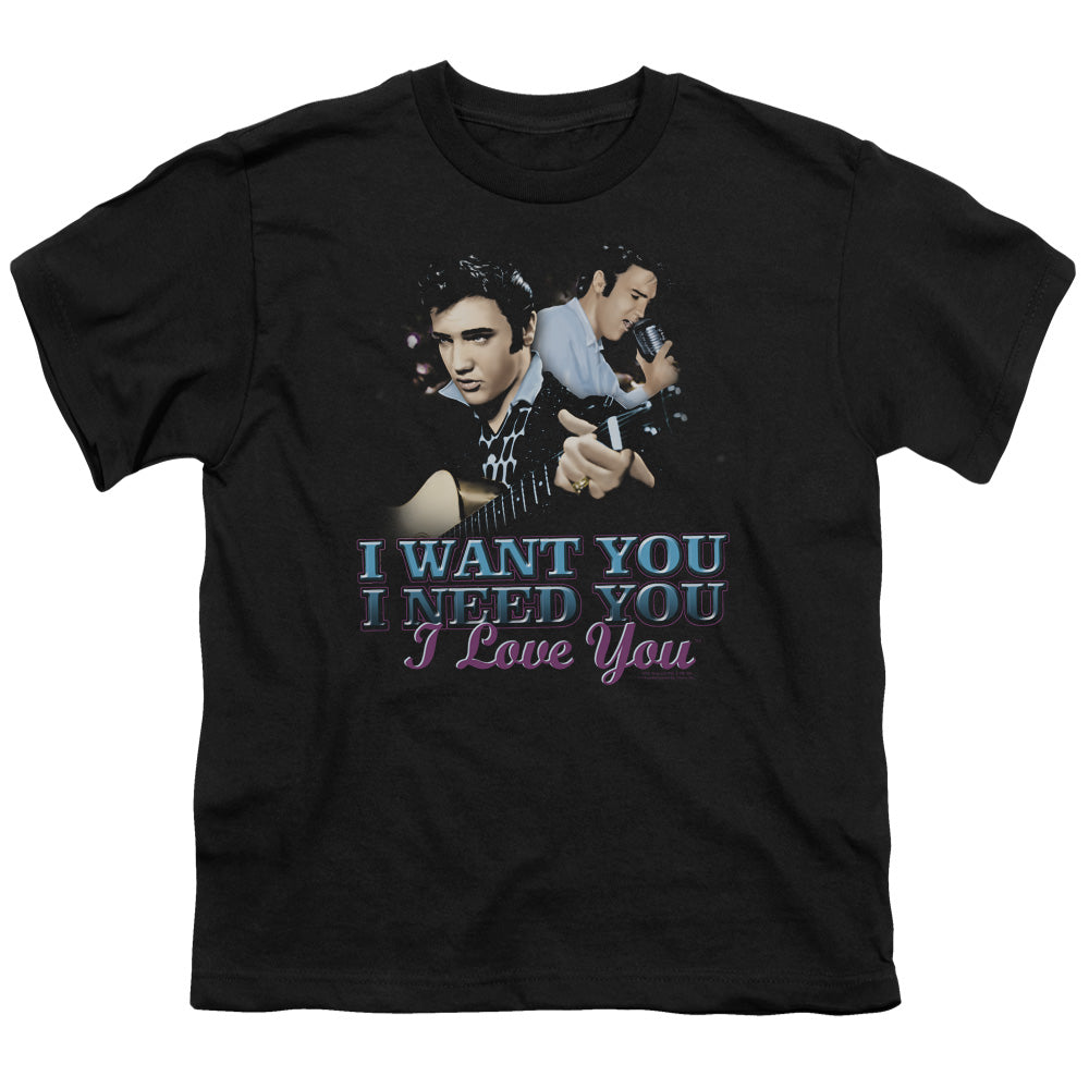 Elvis Presley I Want You Kids Youth T Shirt Black