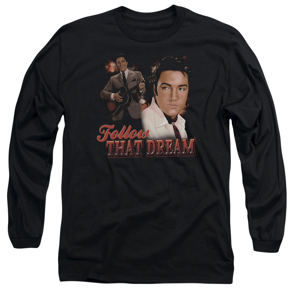 Elvis Presley Follow That Dream Mens Long Sleeve Shirt Black