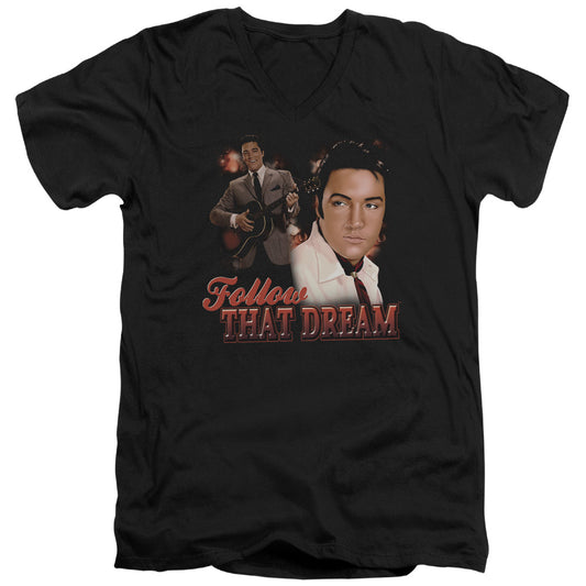 Elvis Presley Follow That Dream Mens Slim Fit V-Neck T Shirt Black