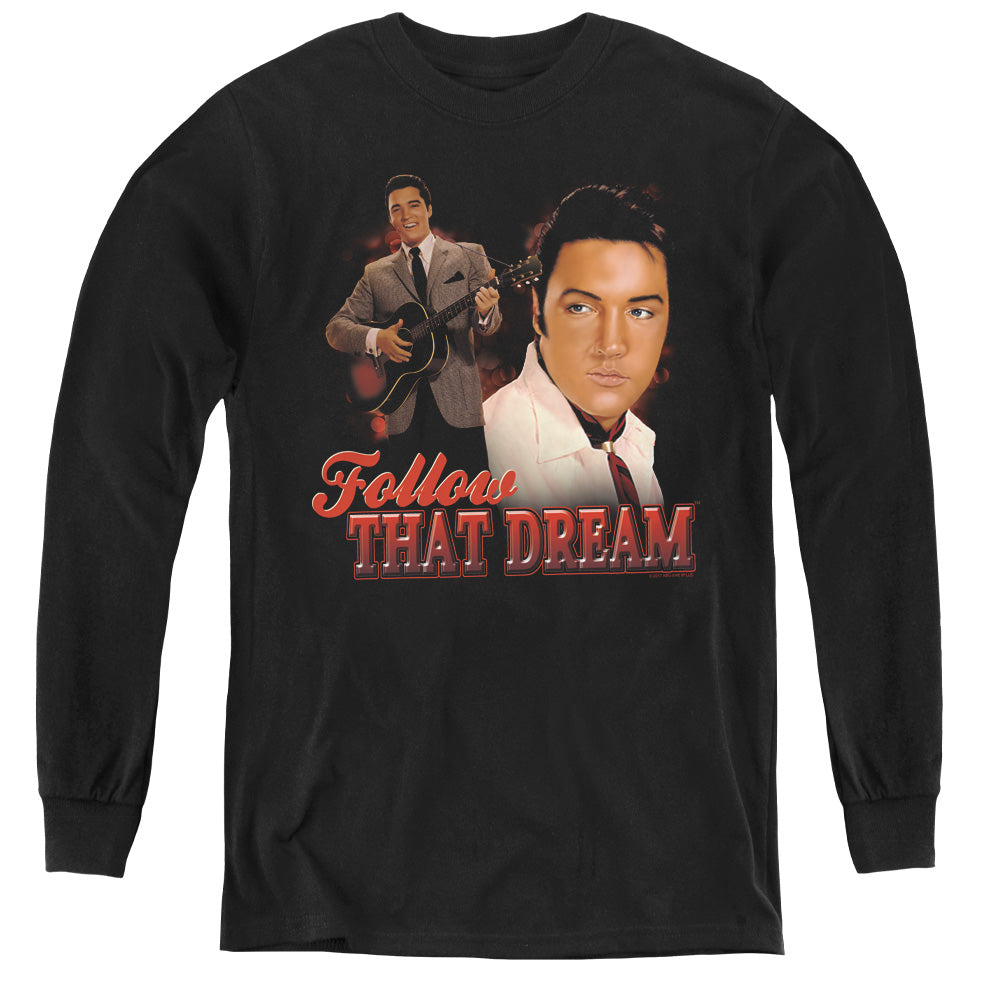 Elvis Presley Follow That Dream Long Sleeve Kids Youth T Shirt Black