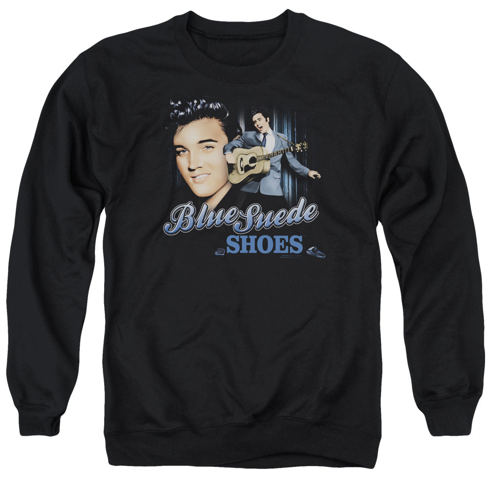 Elvis Presley Blue Suede Shoes Mens Crewneck Sweatshirt Black