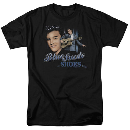 Elvis Presley Blue Suede Shoes Mens T Shirt Black