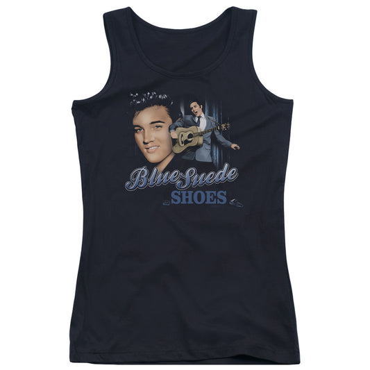 Elvis Presley Blue Suede Shoes Womens Tank Top Shirt Black