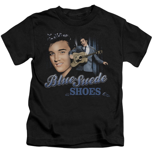 Elvis Presley Blue Suede Shoes Juvenile Kids Youth T Shirt Black 