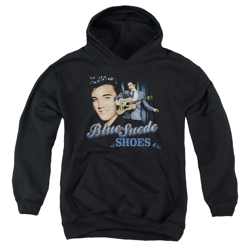 Elvis Presley Blue Suede Shoes Kids Youth Hoodie Black