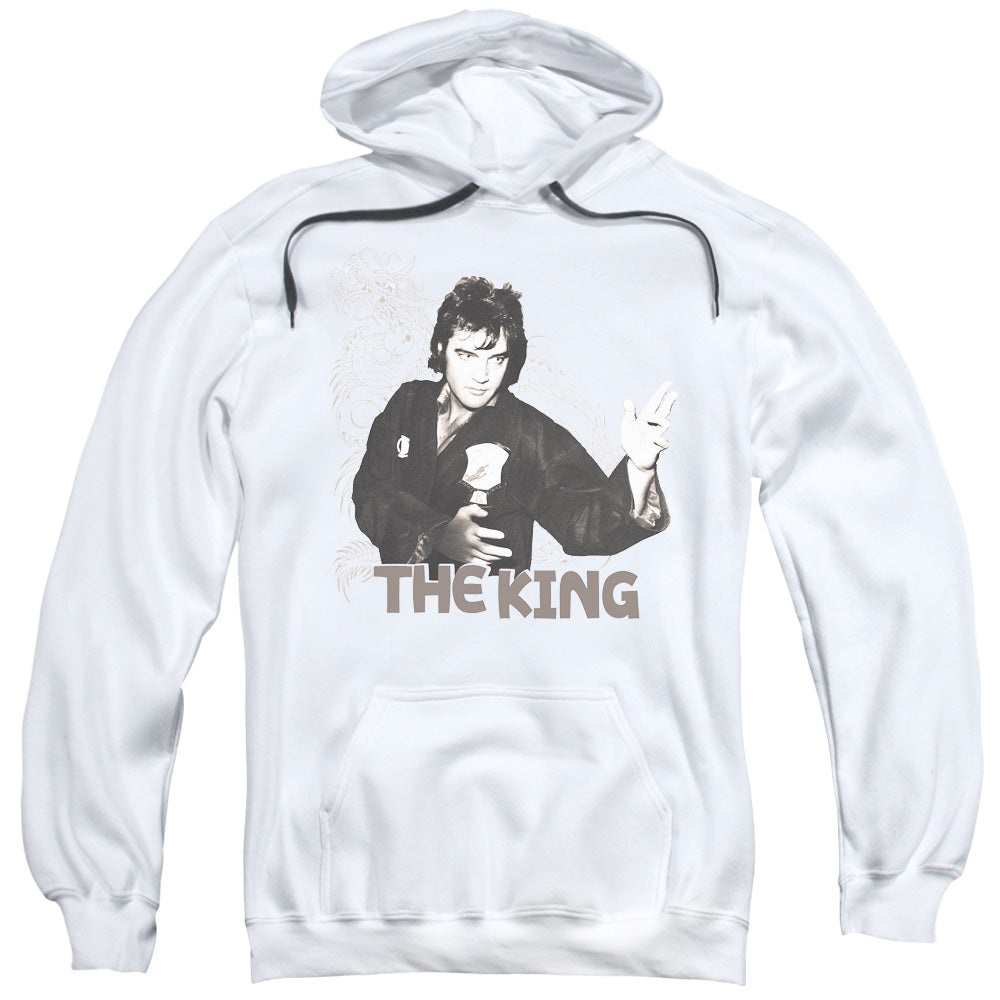 Elvis Presley Fighting King Mens Hoodie White