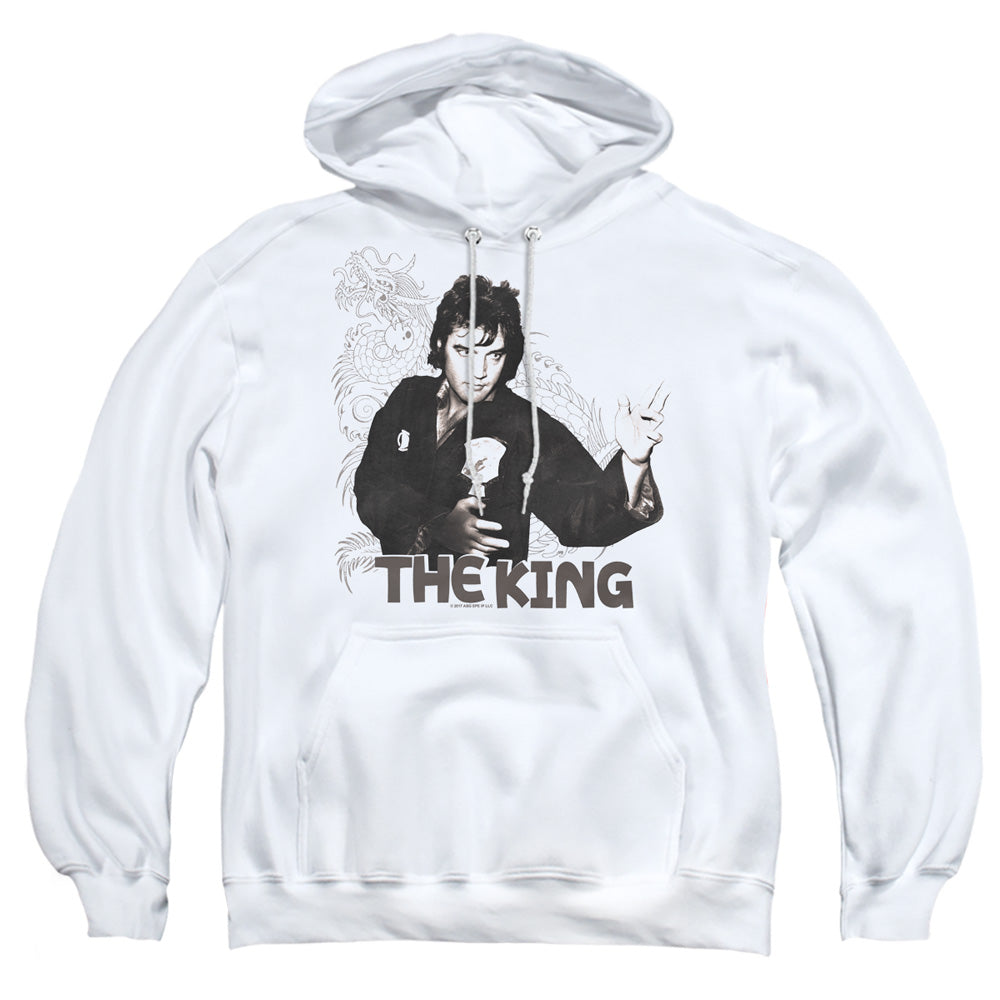 Elvis Presley Fighting King Mens Hoodie White