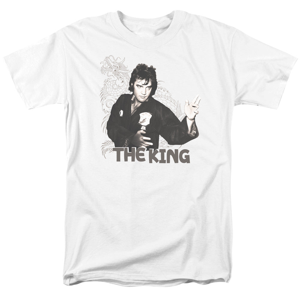 Elvis Presley Fighting King Mens T Shirt White