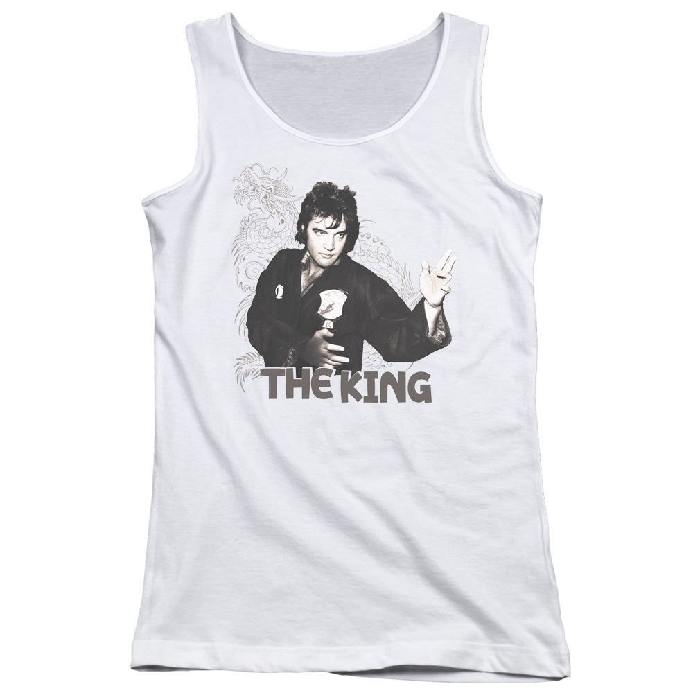 Elvis Presley Fighting King Womens Tank Top Shirt White