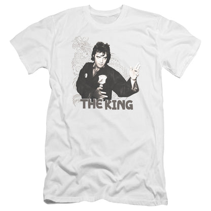 Elvis Presley Fighting King Premium Bella Canvas Slim Fit Mens T Shirt White