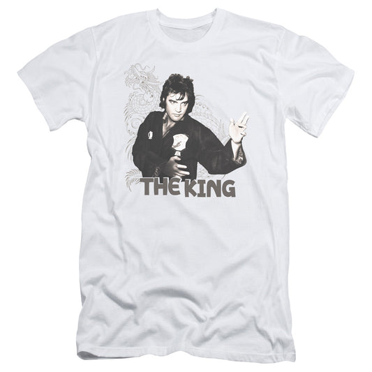 Elvis Presley Fighting King Slim Fit Mens T Shirt White