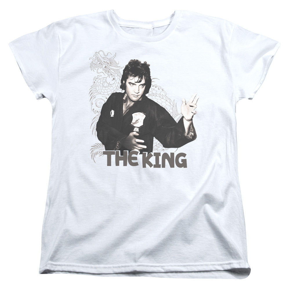 Elvis Presley Fighting King Womens T Shirt White