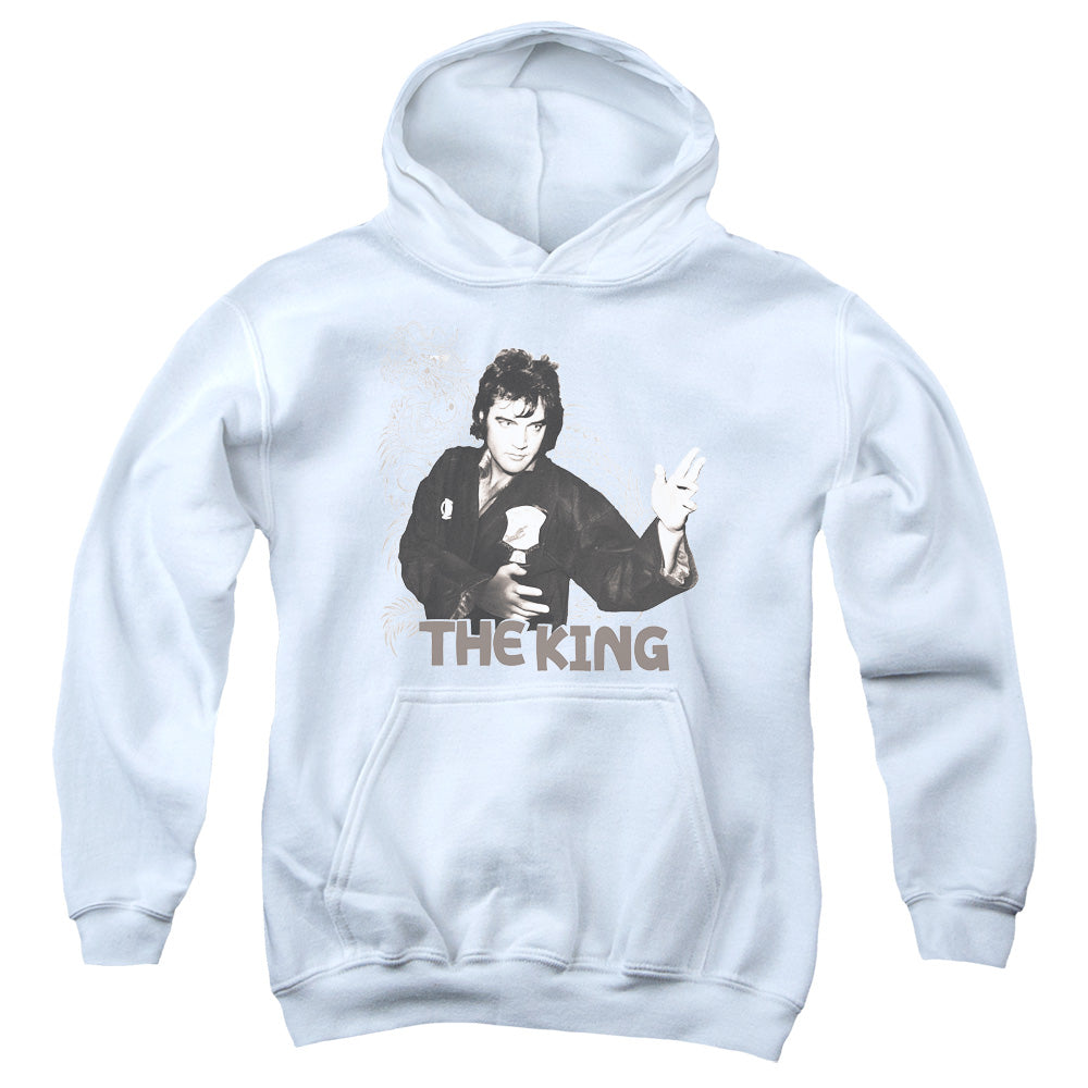 Elvis Presley Fighting King Kids Youth Hoodie White