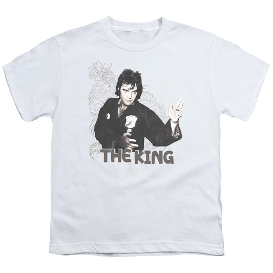 Elvis Presley Fighting King Kids Youth T Shirt White