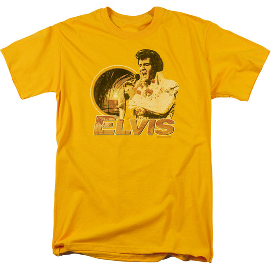 Elvis Presley Singing Hawaii Style Mens T Shirt Gold