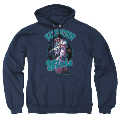 Elvis Presley Total Trouble Mens Hoodie Navy