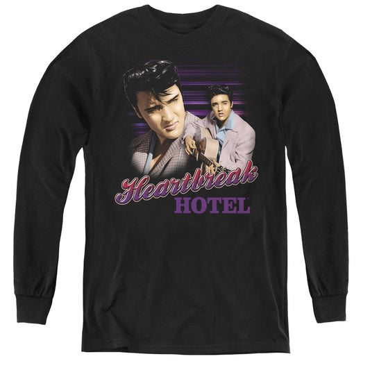 Elvis Presley Heartbreak Hotel Long Sleeve Kids Youth T Shirt Black