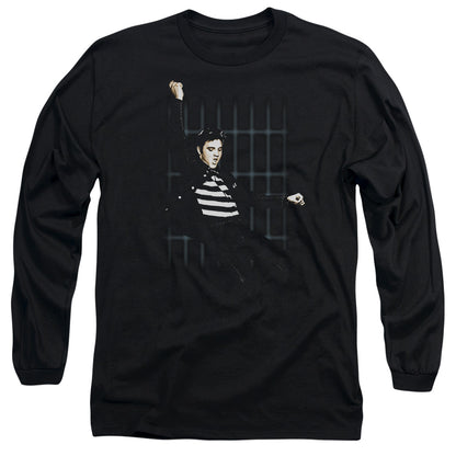 Elvis Presley Blue Bars Mens Long Sleeve Shirt Black