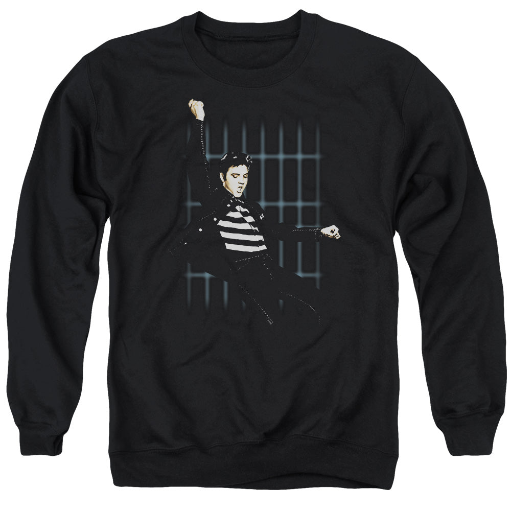 Elvis Presley Blue Bars Mens Crewneck Sweatshirt Black