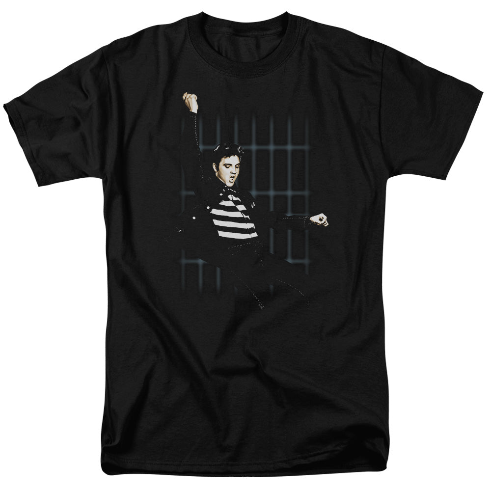 Elvis Presley Blue Bars Mens T Shirt Black