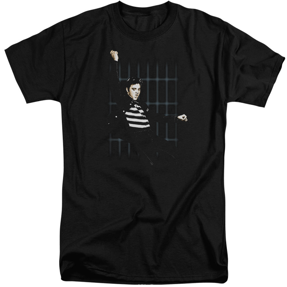 Elvis Presley Blue Bars Mens Tall T Shirt Black