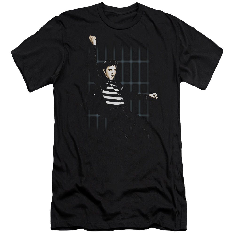 Elvis Presley Blue Bars Premium Bella Canvas Slim Fit Mens T Shirt Black