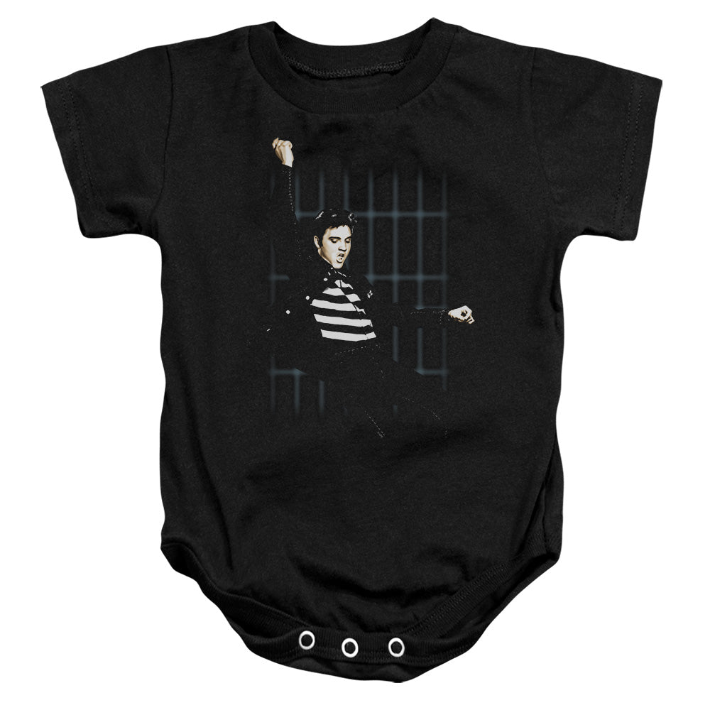 Elvis Presley Blue Bars Infant Baby Snapsuit Black