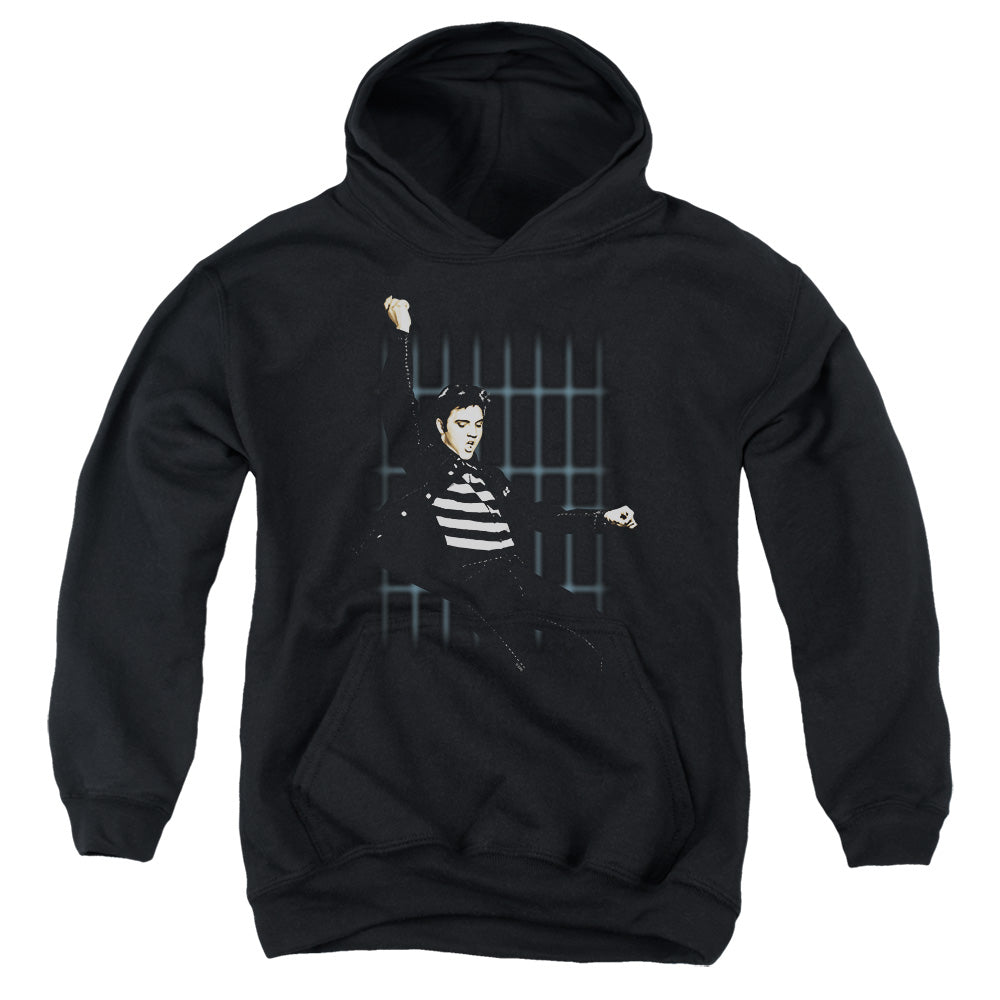 Elvis Presley Blue Bars Kids Youth Hoodie Black