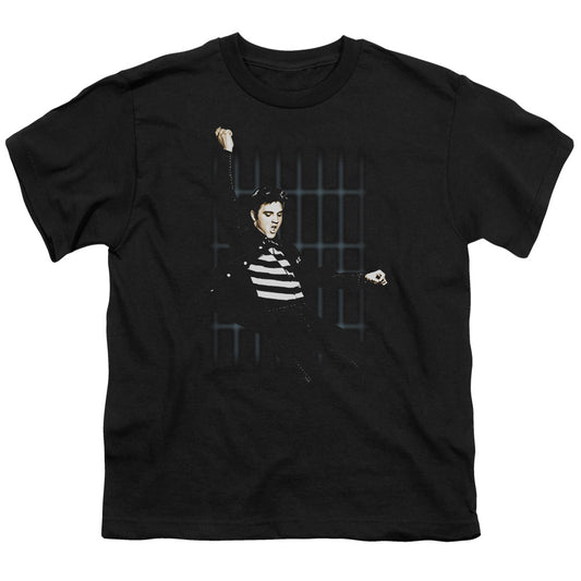 Elvis Presley Blue Bars Kids Youth T Shirt Black