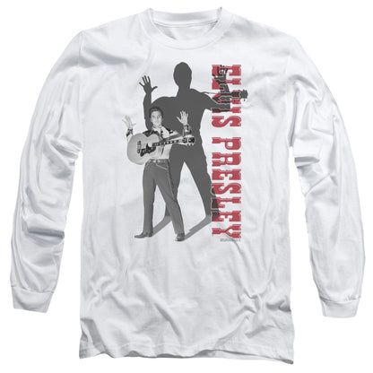 Elvis Presley Look No Hands Mens Long Sleeve Shirt White